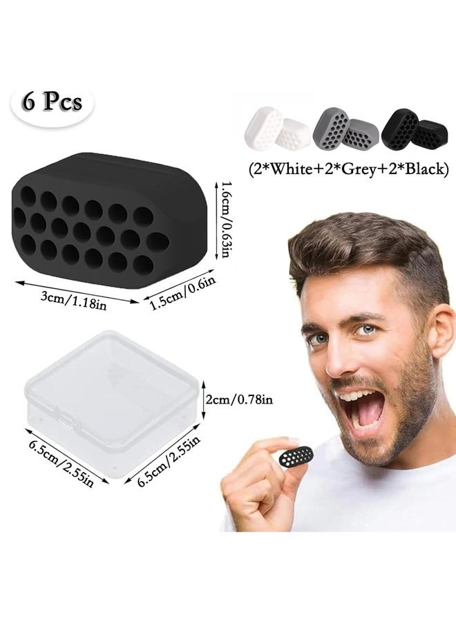 6 PCS Jaw Exercisers, Silicone Jawline Exerciser Chew, 40/50/60 Lbs Resistance Jaw Trainer, Facial Muscles Exerciser For Women & Men, Creating A Beautiful Jawline - Image 2